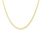 DEARMAY 14K Gold Plated Necklace for Women Dainty Gold Choker Herringbone Necklaces Simple Minimalist Thin Snake Chain Necklace Gold Jewelry Gifts