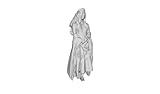 Printle V Femme 188-Female Teen Young Adult Woman Standing with her Hands Clasped Ahead Wearing Medieval Clothes Figure for Dioramas and Model Train Sets CHOOSE YOUR SCALE