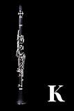 K: Clarinet Woodwind Instrument Themed Monogram Letter "K" Initial Notebook / Journal / Diary with Blank Lined Pages for Writing Notes | Gift for ... Band Members, Music Artists, and Musicians