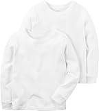 Carter's Little Boys' Long Sleeve 2-Pack Cotton Undershirts (2T/3T, White)