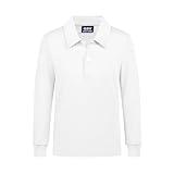 QBK Boys' Performance Polo Kids Collared Golf Shirts Long Sleeve School Uniform for 4T-16Y(White M)