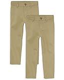 The Children's Place Boys Stretch Chino Pants,Flax 2 Pack,12