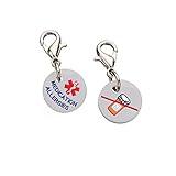Medical ID Charms Food Allergies & More For Kids, Teens, Adults (Medication Allergy)