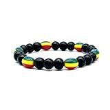 BDM Rasta elastic thread bracelet, Rasta flag, Hippie, Jamaica