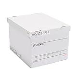 STAPLES Storage & Filing Box, Basic-Duty with Handles & Removeable Lid, Letter & Legal Size Documents, Stackable, 20-Pack, White/Black