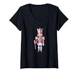 Womens Nutcracker Nostalgic Toy Soldier Design V-Neck T-Shirt
