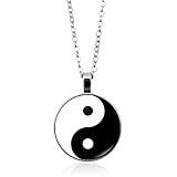 Yin Yang Pendant Necklace Chinese Philosophy Taoist Symbol Talisman Taichi Yoga Stainless Steel Charm Pendant Necklace Necklace for Women Men Girlfriend Boyfriend Valentines Birthday Thanksgiving