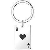 Jude Jewelers Stainless Steel Inspirational Mantra Family Secret Worlds Mother Father's Day Keychain Pendant (Poker Ace of Spade)
