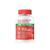 SmartyPants Organic Kids Multivitamin Gummies: Probiotics, Omega 3 (ALA), Vitamin D3, C, Vitamin B12, B6, A, K & Zinc for Immune Support, Biotin, Three Fruit Flavors, 120 Count (30 Day Supply)