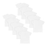 Hanes Boys Undershirt, Ecosmart Short Sleeve Crew Shirts, Multiple Packs Available Base Layer Top, Assorted, Small US, (Pack of 10)