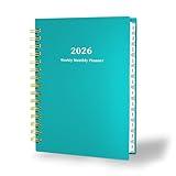 Ymumuda 2026 Planner, Daily Weekly and Monthly Planner,Jan 2026 - Dec 2026, 8.4" x 6.3", 2026 Calendar Planner Book with Tabs, Spiral Notebook with Inner Pocket for Office Home School Supplies