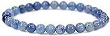 Angelstones Natural Blue Aventurine Gemstone 6mm Round Beads Stretch Bracelet 7" Unisex