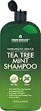 First Botany, Tea Tree Oil Shampoo 16 fl oz - Anti Dandruff Shampoo Natural Oil cleanser For Dry Itchy & Flaky Scalp - Sulfate Free Paraben Free Cleanser - Prevents Head Lice & Thinning