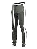 SCREENSHOT-S41700 Mens Hip Hop Premium Slim Fit Comfort Track Pants - Athletic Fitness Fashion Urban Lifestyle Streetwear Bottoms-Olive/White-Medium