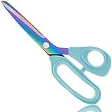 SLEMOON 10-Inch Scissors All Purpose - Premium Steel, Tailor Sewing Craft Scissors for Fabric, Leather & Clothing, Light Blue
