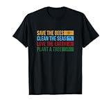 Earth Day 2022 Planet Environmental Science Save The Bees T-Shirt
