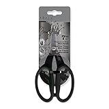 Tim Holtz Small Titanium Scissors - 7 Inch Mini Snips with Micro Serrated Blade - Non Stick Craft Tool for Cutting Paper, Fabric, and Sewing - Black Comfort Grip Handles