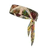 Sports Head Tie Rectangle Peace Sign Graffiti All You Need is Love Tie Sweatband Headband Men Women Bandana Adjustable Non-Slip Moisture Wicking for Running Football Yoga Workout Athletic Hair Ninja