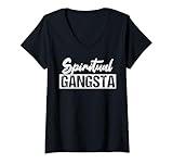 Womens New Age Spiritual Spirituality Yoga Gangster Enlightened Zen V-Neck T-Shirt
