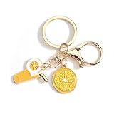 SHTALHST Lemon Drink Keychain Refreshing Summer Beverage Charm accessory for Women Girls Tropical Vacation Gift Idea