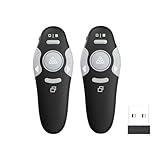 QUI 2 Pack Wireless Presenter PowerPoint Clicker, RF 2.4GHz USB Presentation Clicker for Google Slides, Keynote, Mac, Windows