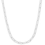 Amazon Essentials Sterling Silver Plated Necklace Paperclip Chain 24"