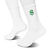 NQDWX Dollar Sign Embroidered Socks - Funny Money Socks for Men/Women, Novelty Gift for Finance Lovers. (003)