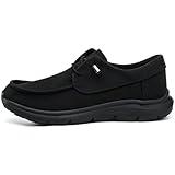 TEYTAP Non Slip Work Shoes Men Women Zapatos antideslizantes para Mujer Slip On Waterproof Slip Resistant Walking Loafers Food Service Chef Kitchen Restaurant Black