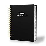 Ymumuda 2026 Planner, Daily Weekly and Monthly Planner,Jan 2026 - Dec 2026, 8.4" x 6.3", 2026 Calendar Planner Book with Tabs, Spiral Notebook with Inner Pocket for Office Home School Supplies