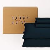 Briarwood Home Premium 100% Modal Jersey Sheet Set, Breathable Bedding, Luxurious Comfort with Silky Smooth & Wrinkle-Resistant Fabric, Lightweight Sheets & Pillowcases (Navy Blue, Queen)