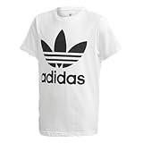 adidas Originals unisex child Trefoil Tee Shirt, White/Black, Medium US