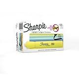 Sharpie Tank Highlighters, Chisel Tip, Fluorescent Yellow, 12 Count