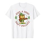 Give A Hoot Retro Owl Nature Conservation T-Shirt