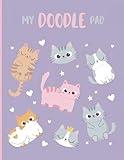 Drawing Doodle Pad for Kids | Cute Cats with Purple Cover Design | 8.5 " x 11" | 120 pages | Drawing Pad