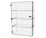 Marketing Holders Acrylic Locking Retail Cabinet with Keys Clear Free Standing Three Shelf 15.5" x 8.5" x 24" Countertop Display Locker Merchandise Showcase Storage Multi Level Cupboard