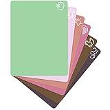 Extra Thick Pastel Flexible Plastic Cutting Board Mats with Food Icons & EZ-Grip Waffle Back, (Set of 6) Dishwasher Safe. Cutting Boards For Kitchen, Cutting Mat, Plastic Cutting Boards