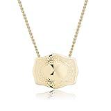 Holylegend 14K Gold-Plated Initial Letter Pendant Necklace with Embossed Belt Buckle, Western Cowgirl Initial Necklace for Women, Buy 1 Get 25 Chains, Personalized Jewelry Gift for Women and Men