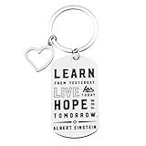 Pliwcas Word Art Quote Motivational Keychain for Daughter Son Learn from Yesterday Live for Today Hope for Tomorrow Keychain for Niece Nephew Birthday Christmas Gift for Teens Boys Girls
