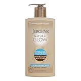 Jergens Natural Glow Hydra Gel Moisturizer, Hyaluronic Acid Tanning Lotion, Hydrating Tanning Gel, Fragrance-Free Self Tanner, Medium to Deep Skin Tones 8.3 Oz