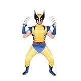 MARVEL Wolverine Official Adult Deluxe Zentai Halloween Costume-Deluxe Spandex Suit with Gloves Large