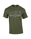 Trenz Shirt Company Ford Mustang Grill Legend Honeycomb Grill and Pony Emblem Classic Racing Performance Race Muscle Car T-Shirt Emblem Logo, Military Green, X-Large
