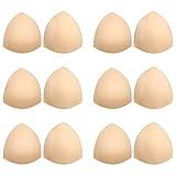 Bra Pads Inserts 6 Pairs, Triangle Bra Cups Inserts, Removable Breast Enhancers Pads for Women, Fits A/B Cup Sports Bras, Bikinis, Swimsuits, Dresses (Beige)