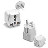Peru Travel Adapters Plug for USA,Peru Power Adapter,Universal to South America Type A & E,2 Pack (White)