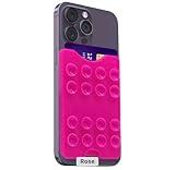 Generic Phone Card Holder Stick on, iPhone Accessories with Card Holder tarjetero para celular Suction Cup Phone Mount Shower Phone Holder tiktok Trend Items (Rose), MX001212