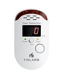 Firlarm Gas Leak Detector for Home, Plug-in Natural Gas Detector for Propane, Methane, Butane, LPG, Combustible Gas Alarm Monitor with LED Digital, Audible and Visual Alert, for Kitchen, RV, Garage