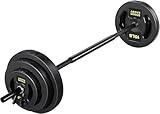AboveGenius Barbell Weight Set for Lifting, 45 LB Weight Bar Set with Adjustable Free Weights for Workout Bar for Exercise Build Muscle in Home Gym