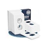 Bates- White Outlet Covers, Wall Plates, Pack of 12, Electric Wall Plate Cover, Outlet Plate, Plug Cover, Outlet Covers, Power