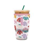 Sok It JavaSok Iced Coffee & Cold Soda Insulated Neoprene Cup Sleeve (Cozy Knits, Large: 30-32oz)
