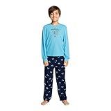 Messi Boys' Lifestyle Long Sleeve 2-Piece Set, Loose-Fit Top & Sweatpants, Air Blue