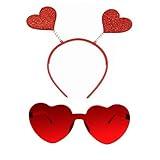 Valentines Day Heart Headbands and Heart Shape Sunglasses for Halloween Holiday Wedding Birthday Party Costume Accessory